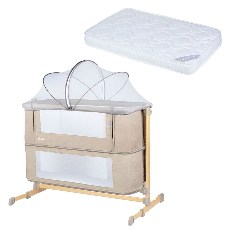 Cuna Colecho Aura Beige + Colchón-0