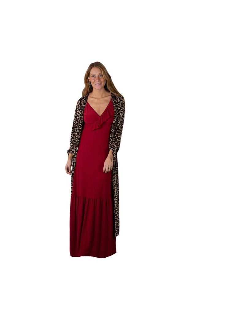 Tapado Kimono Largo Verona Animal Print Terciopelo Maria Paskaro-0