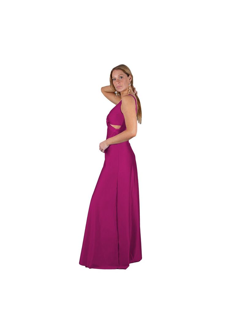 Vestido Largo Algarve Magenta Lycra Maria Paskaro-1