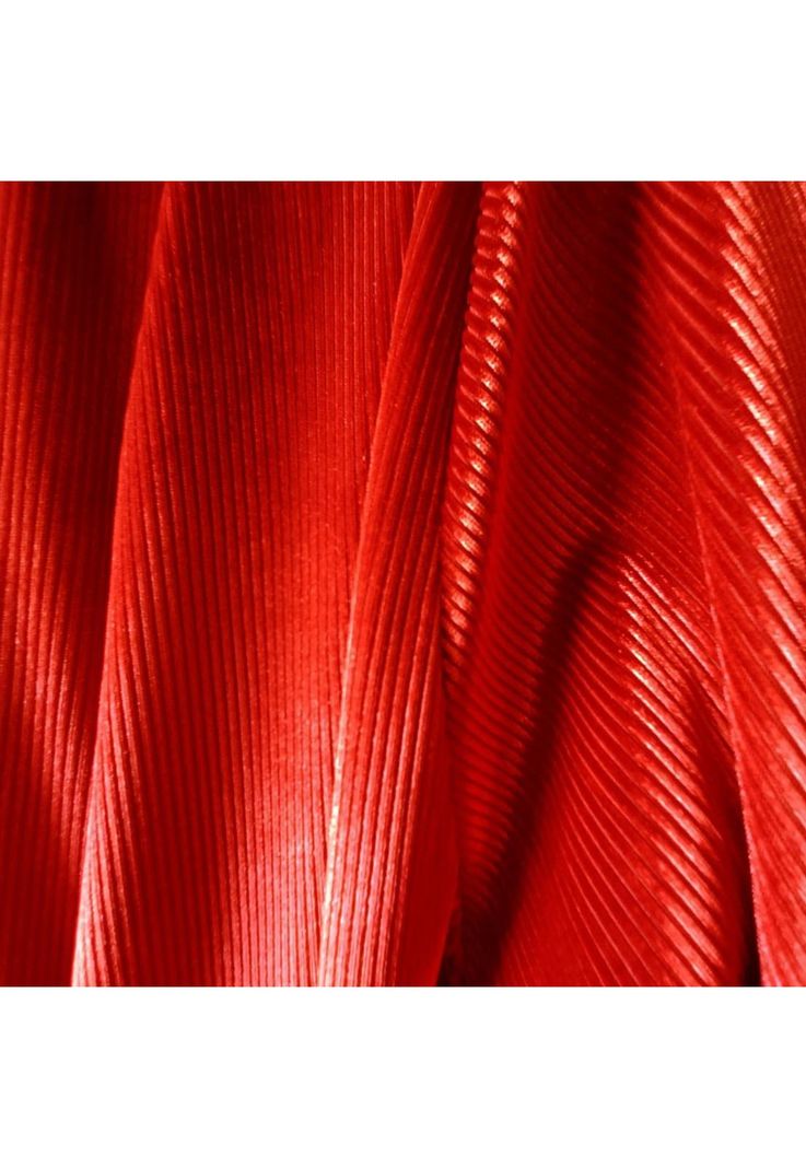 Tapado Kimono Largo Verona Rojo Terciopelo Lineas Maria Paskaro-3
