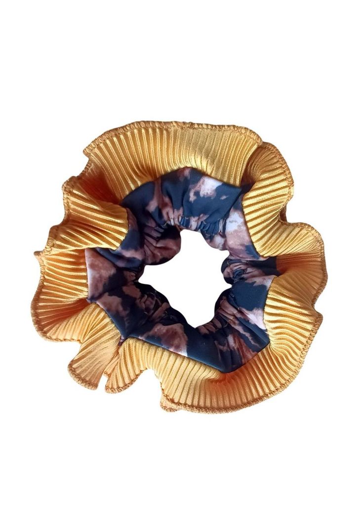Scrunchie Begonia M Animal Mostaza Plisado Maria Paskaro-0