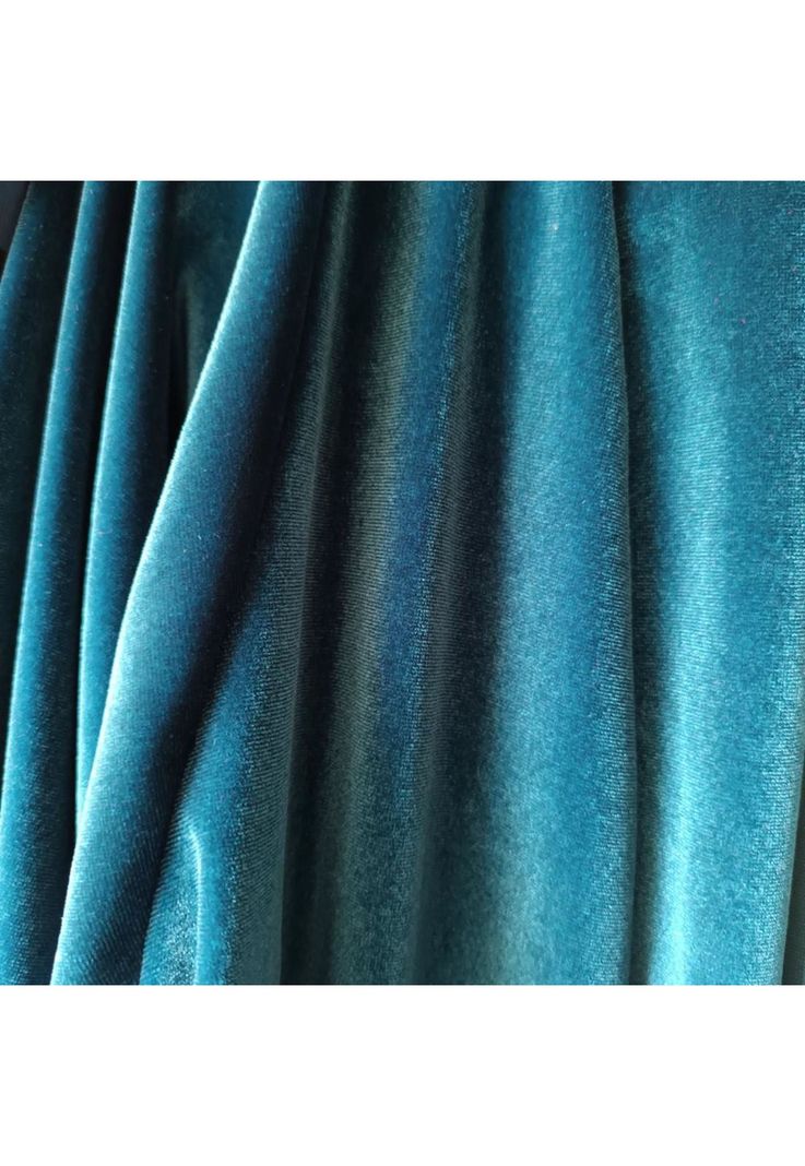 Tapado Kimono Santini Turquesa Terciopelo Maria Paskaro-4