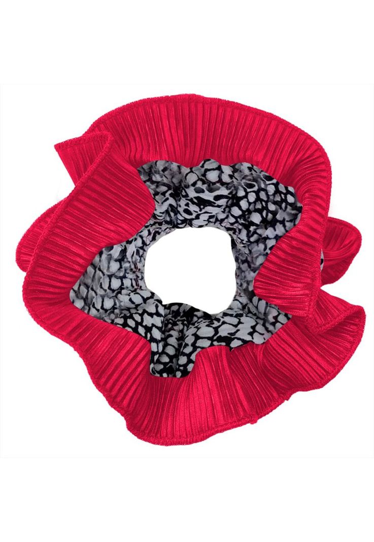 Scrunchie Collet Begonia XL Piton Fucsia Plisado Maria Paskaro-0