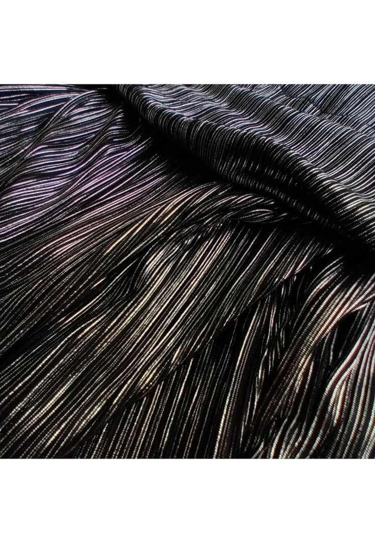 Tapado Kimono Largo Verona Plateado Oscuro Plisado Maria Paskaro-3