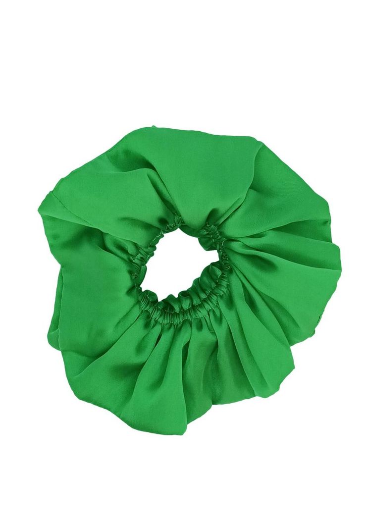 Scrunchie Collet Camelia L Verde Seda Maria Paskaro-1