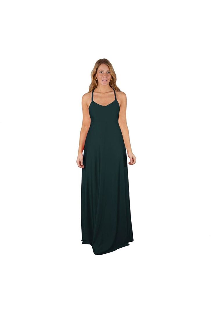 Vestido Largo Paris Verde  Lycra Lazo Maria Paskaro-0