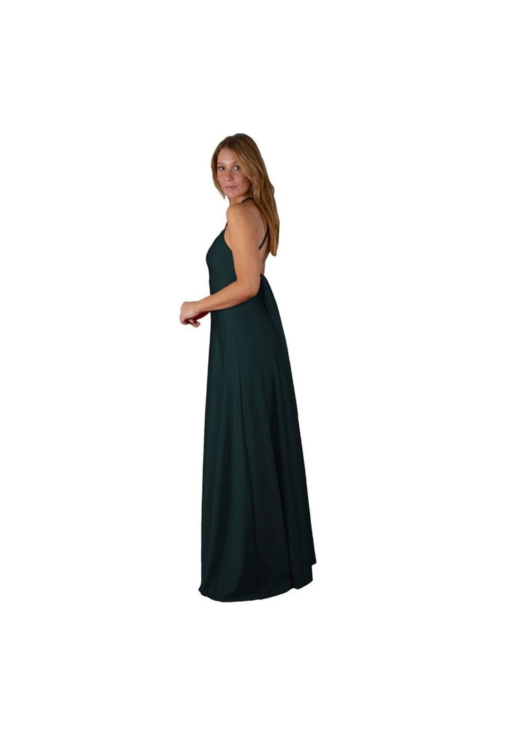 Vestido Largo Paris Verde  Lycra Lazo Maria Paskaro-1