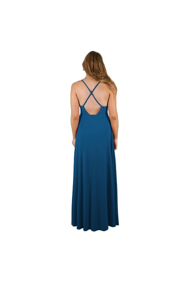 Vestido Largo Berlin Turquesa Lycra Bordado R Maria Paskaro-2