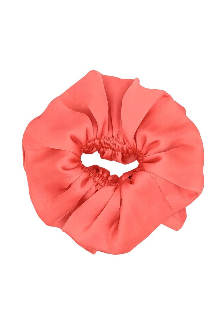 Scrunchie Collet Camelia L Coral Seda Maria Paskaro-1