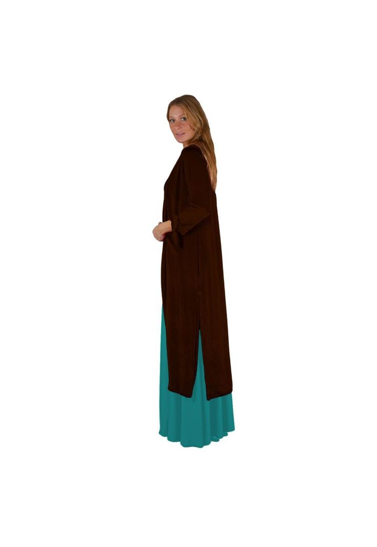 Tapado Kimono Largo Verona Chocolate Terciopelo  Maria Paskaro-1