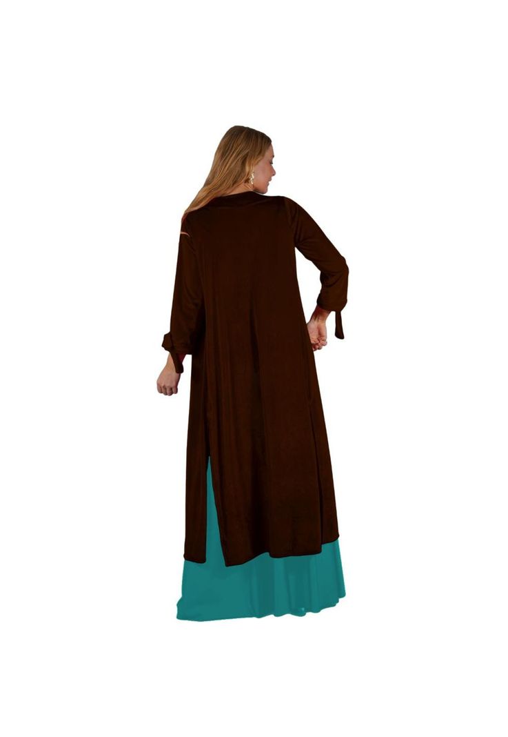 Tapado Kimono Largo Verona Chocolate Terciopelo  Maria Paskaro-2