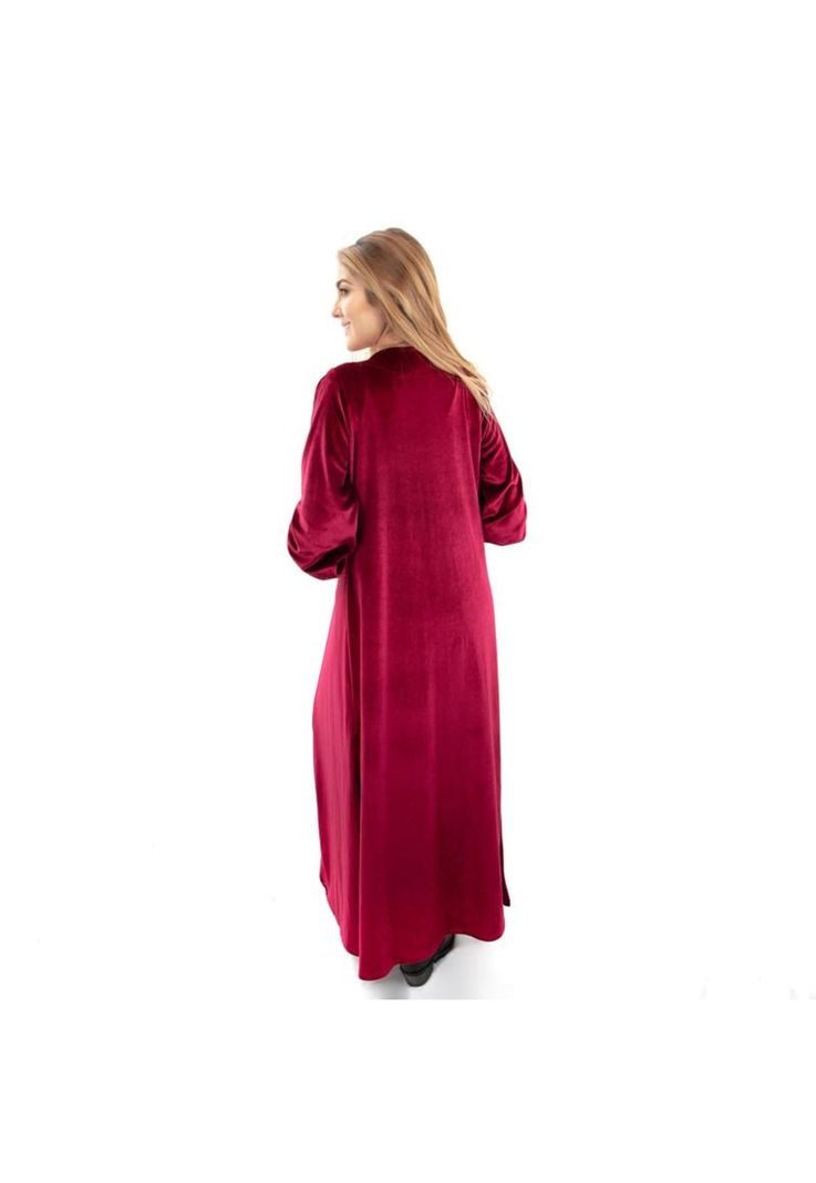 Tapado Kimono Santini Cherry Terciopelo Maria Paskaro-2