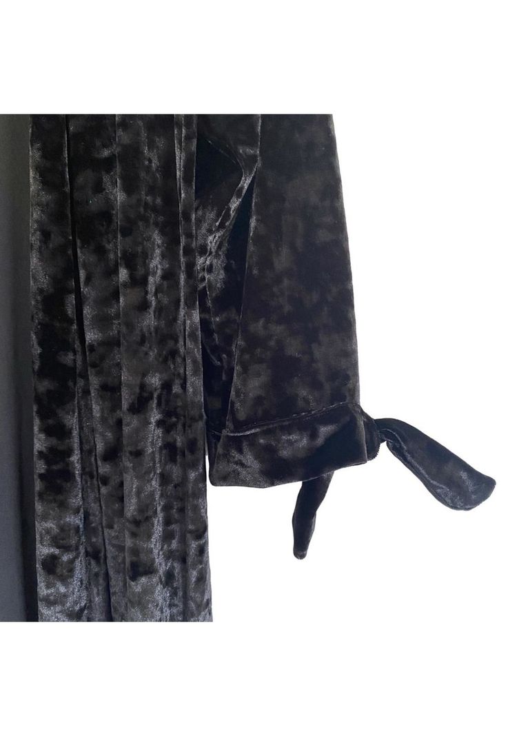 Tapado Kimono Largo Verona Negro Jaspeado Terciopelo Maria Paskaro-3