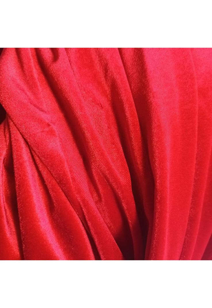 Tapado Kimono Largo Verona Rojo Terciopelo Maria Paskaro-3
