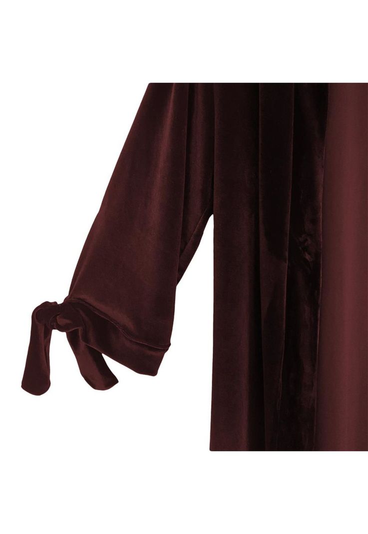 Tapado Kimono Largo Verona Burdeo Oscuro Terciopelo Maria Paskaro-3