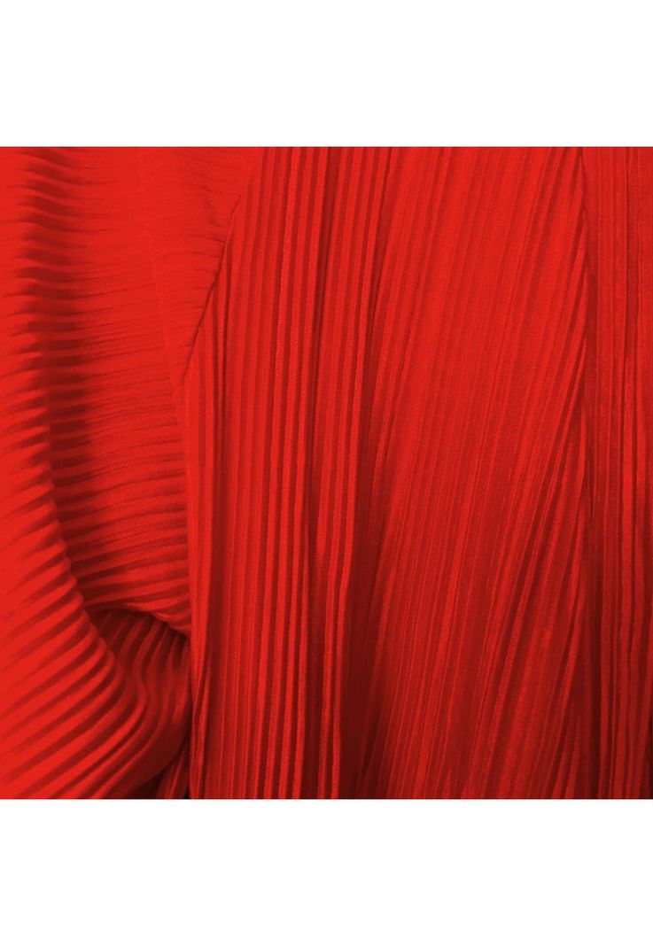 Tapado Kimono Largo Verona Rojo Plisado Maria Paskaro-1