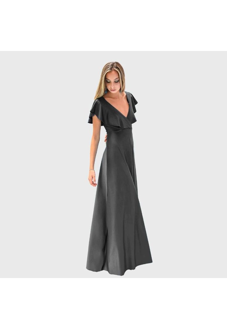 Vestido Largo Marken Negro Lycra Vuelos Maria Paskaro-1