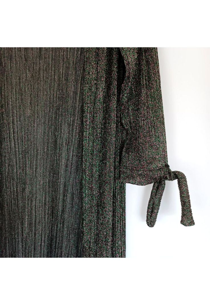 Tapado Kimono Largo Verona Verde Multicolor Shine Transparente Maria Paskaro-4