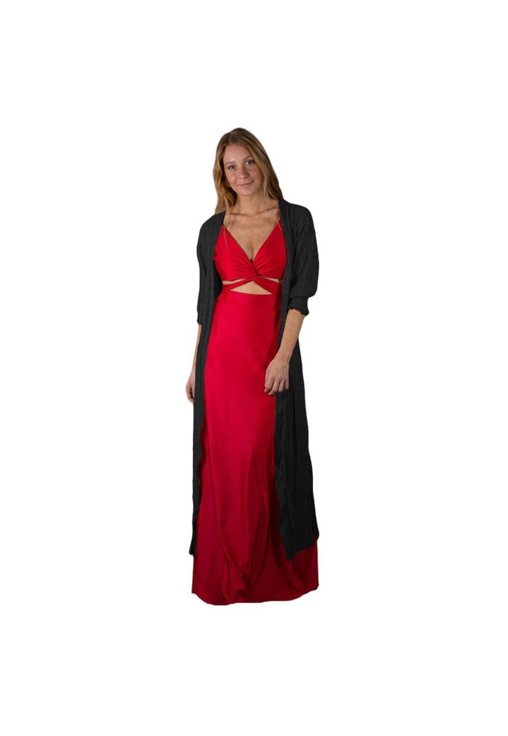 Tapado Kimono Santini Negro Transparente Maria Paskaro-0