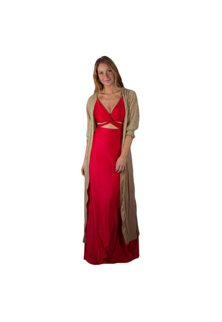 Tapado Kimono Santini Dorado Transparente Maria Paskaro-0