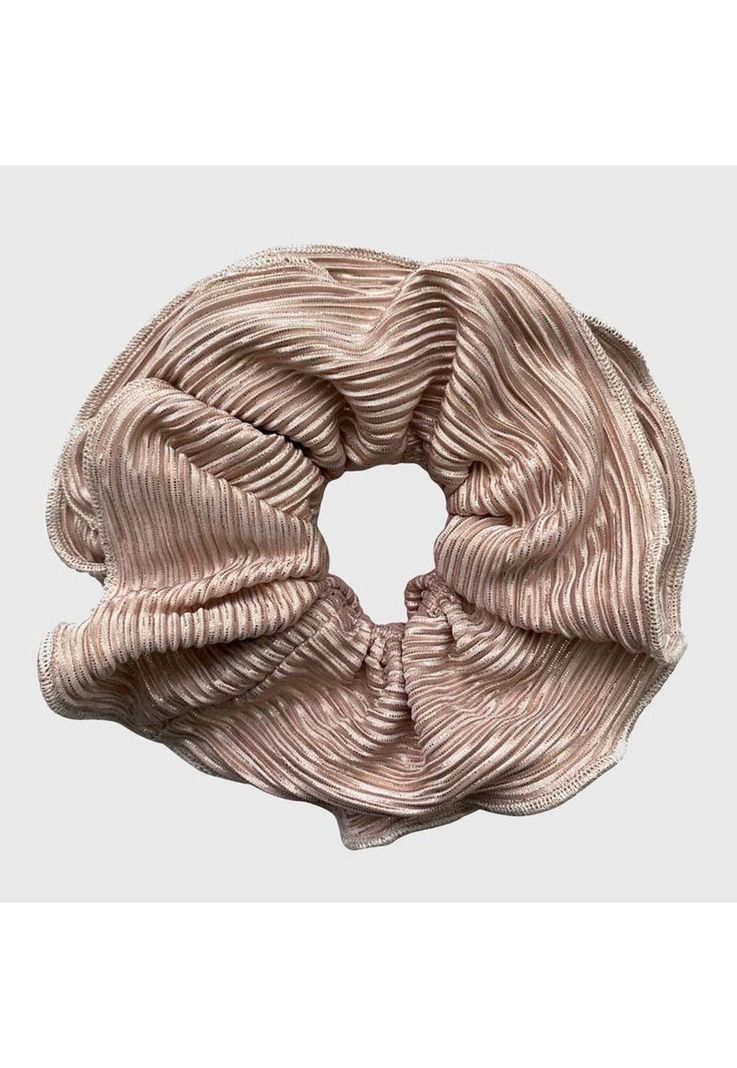 Scrunchie Camelia L Plisado Rose Gold  Maria Paskaro-0