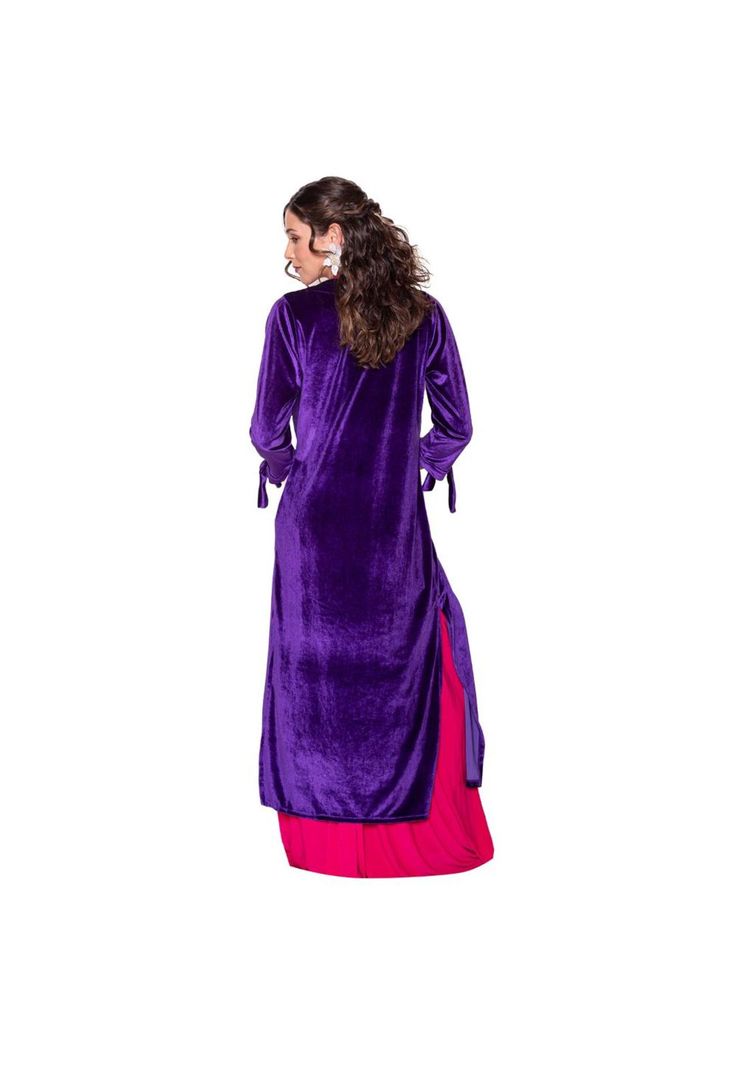 Tapado Kimono Largo Verona Purpura Terciopelo Maria Paskaro-2