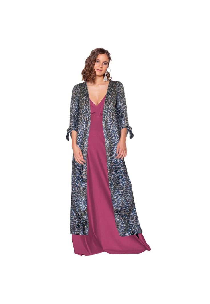 Tapado Kimono Verona Animal Brillante Terciopelo Maria Paskaro-0