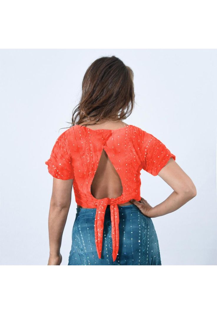 Peto Roma Coral Lentejuelas Lycra Maria Paskaro-2