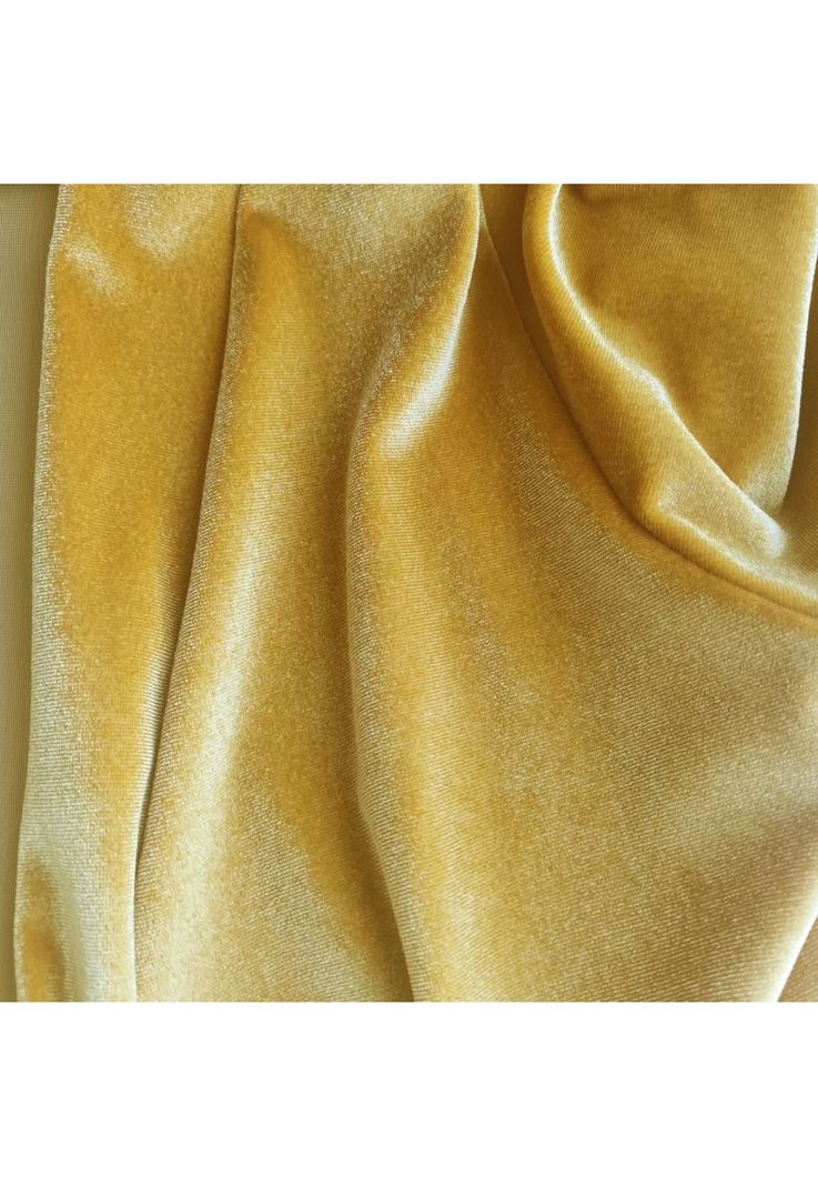 Tapado Kimono Largo Verona Mostaza Terciopelo Maria Paskaro-3