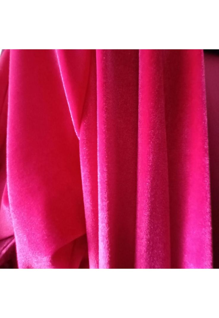 Vestido Largo York Fucsia Terciopelo Mangas Maria Paskaro-3