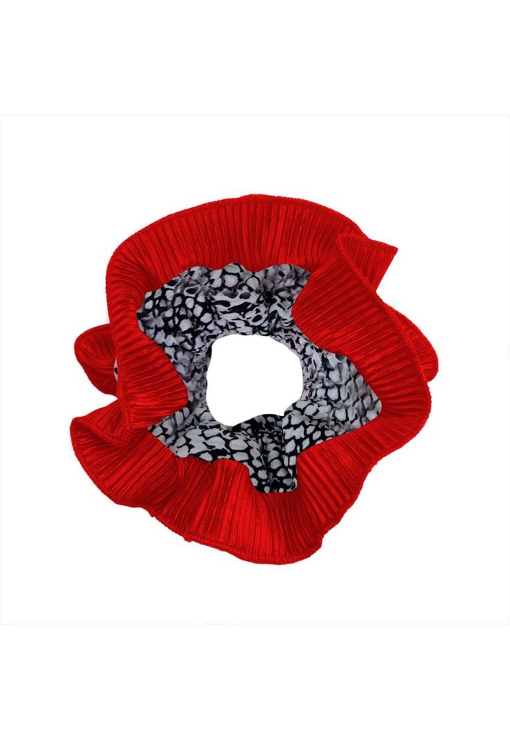Scrunchie Collet Begonia M Piton Rojo Plisado Maria Paskaro-0