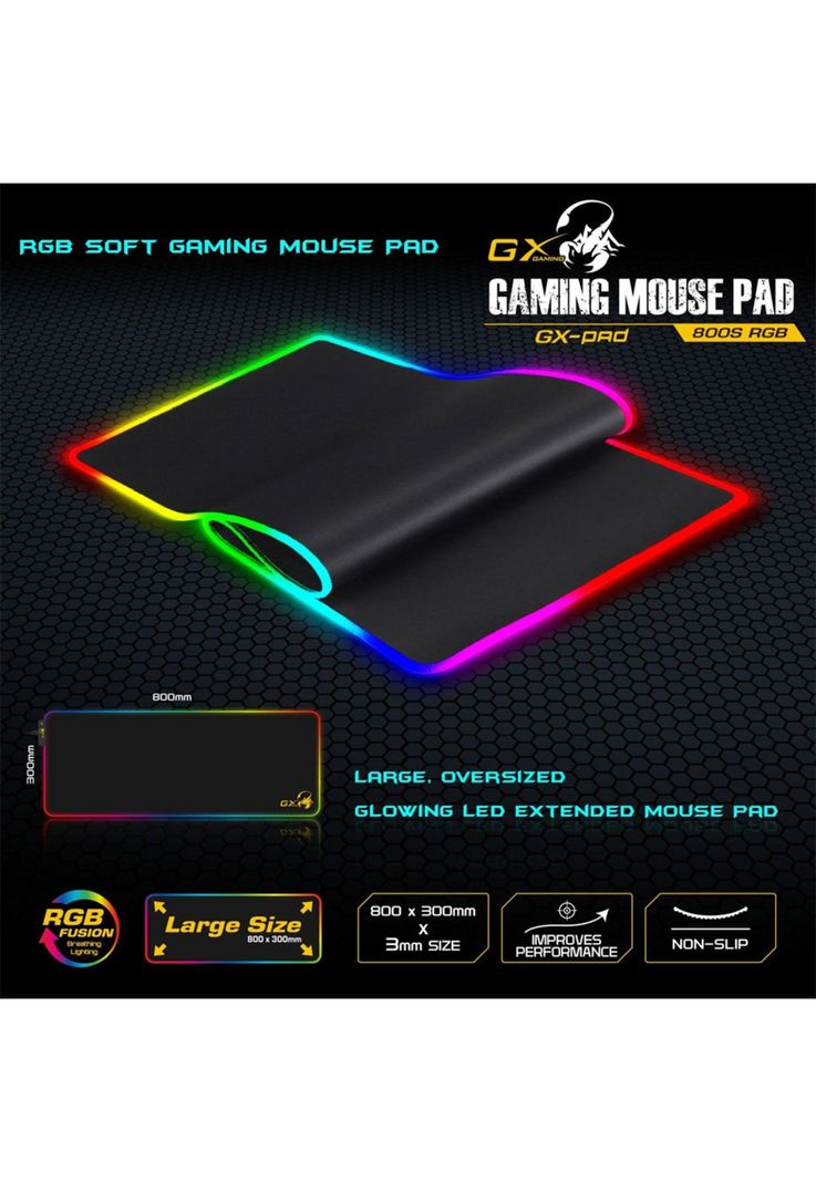 Mouse Pad Genius GX-Pad 800s RGB Antideslizante-1