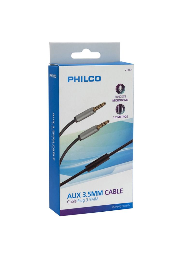 Cable Auxiliar Jack 3.5MM A Jack 3.5MM Philco CON Micrófono-3