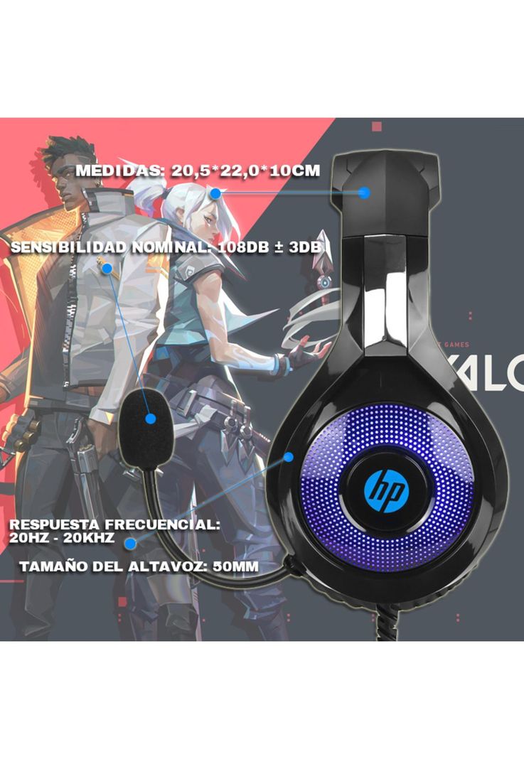 Audifono Gamer HP DHE-8010 LED-2