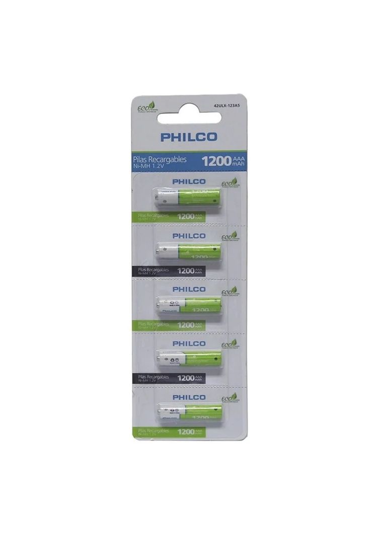 Pilas Recargables AAA Precargadas 1200 Mah 1.2V 5 Unidades Philco -0