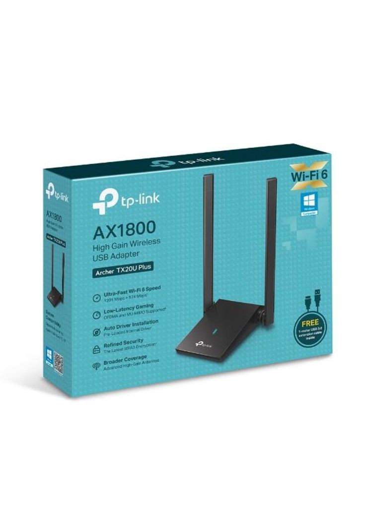 Adaptador USB Wi-Fi 6 con 2 antenas AX1800-1