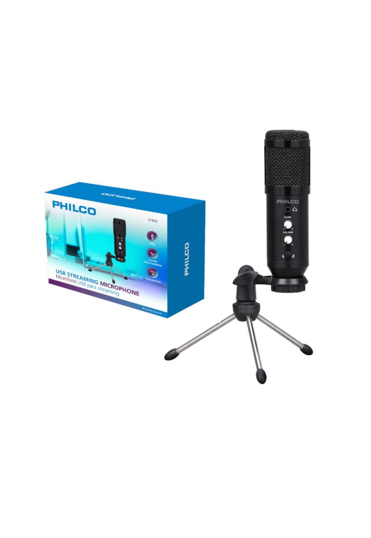 Set Micrófono Con Soporte Y Anti-Pop / Philco / USB-2