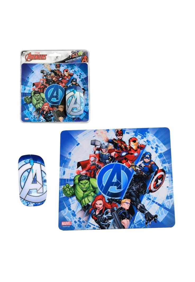 Kit Mouse Óptico Inalámbrico + Mousepad Marvel Avengers-2