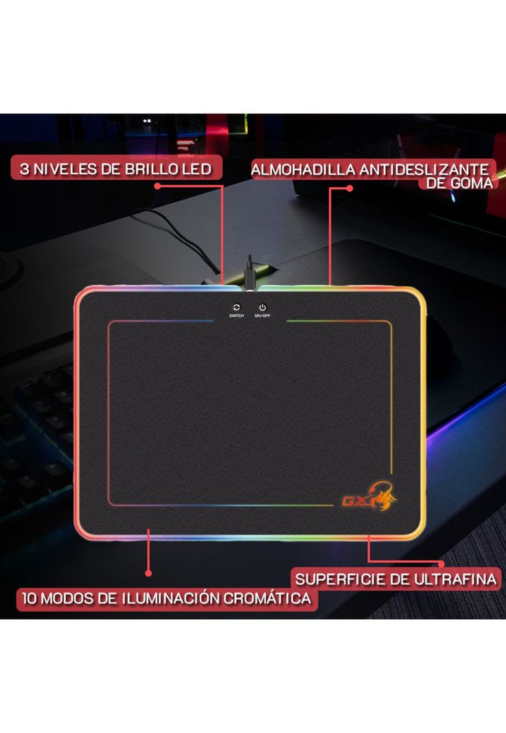 Mouse Pad Genius 600H RGB Antideslizante-2