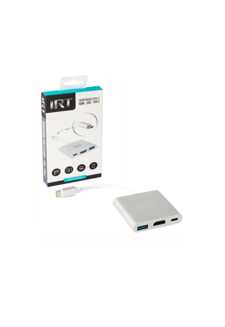 Adaptador 3en1 Tipo C a USB-HDMI-Tipo C IRT -0