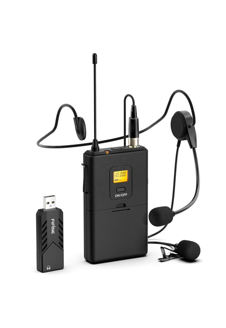 Microfono Fifine Inalámbrico / USB / Solapa / Lavalier K031B-0