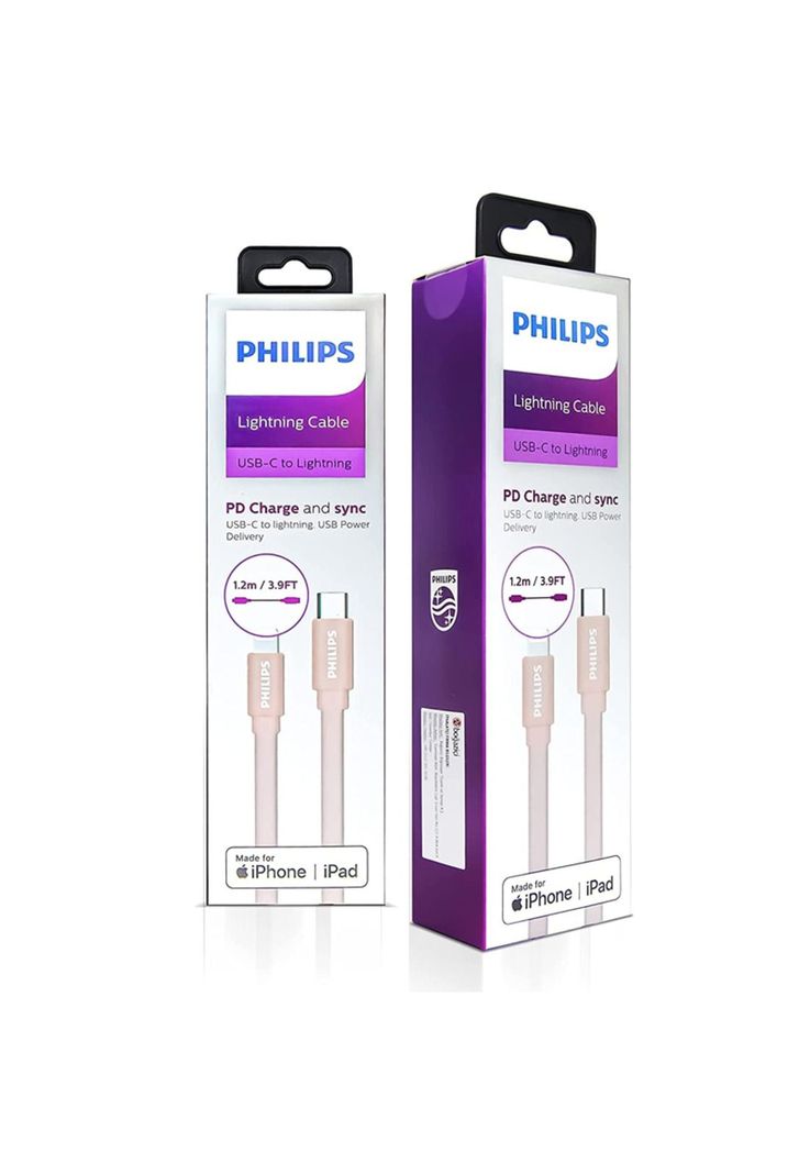 Cable Philips DLC7546V USB-C a Lightning 1.2 Mts-3