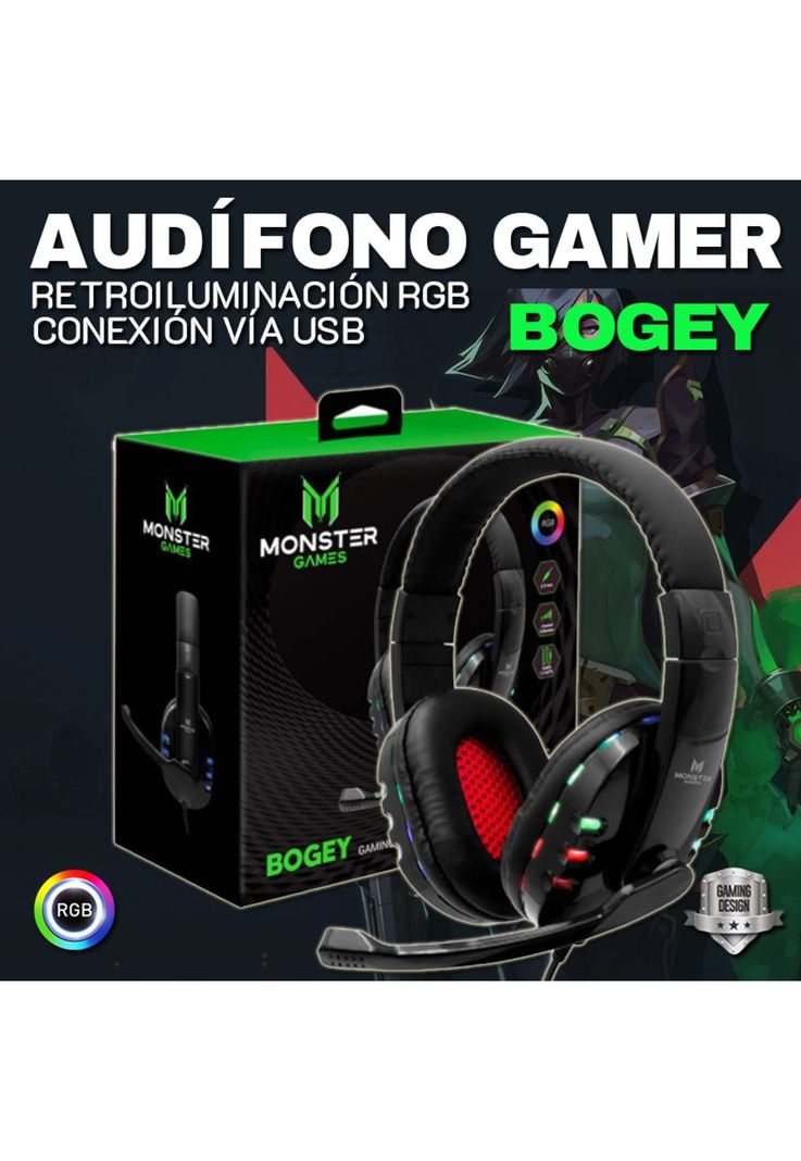 Audífonos Monster Gamer Bogey Games RGB Over-Ear-1