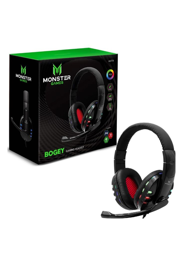 Audífonos Monster Gamer Bogey Games RGB Over-Ear-2