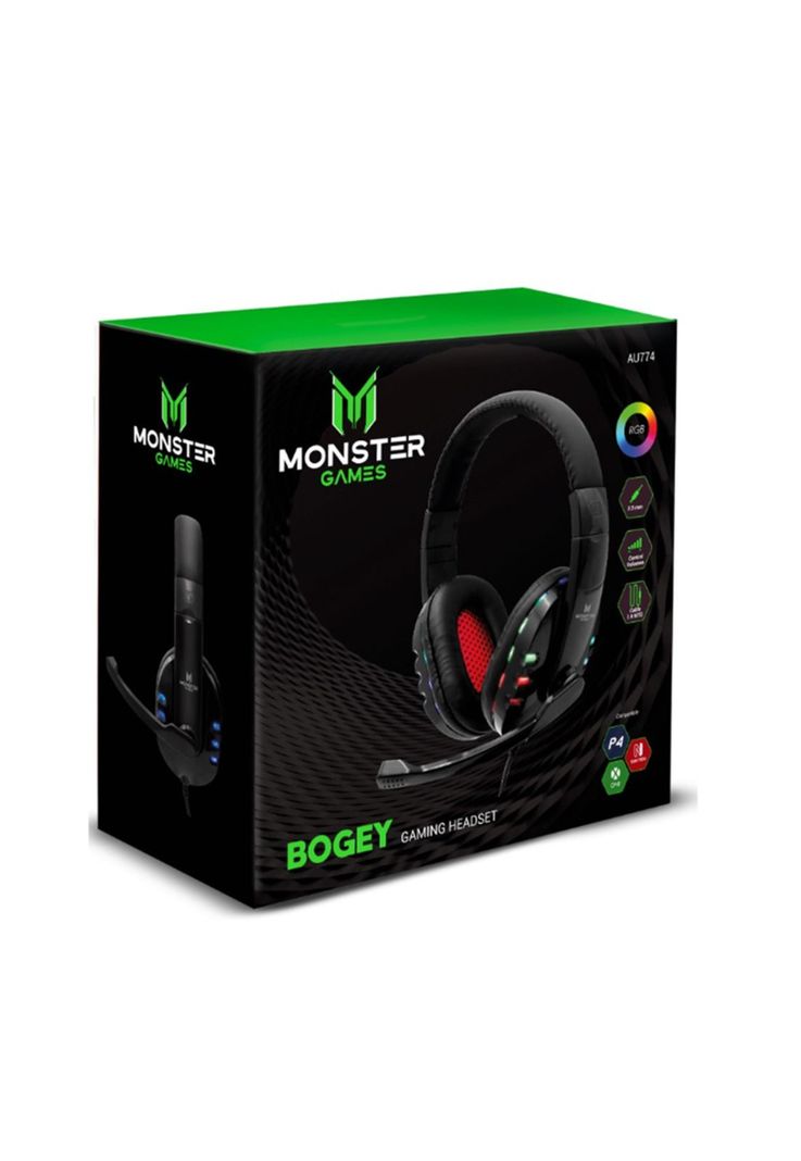 Audífonos Monster Gamer Bogey Games RGB Over-Ear-4