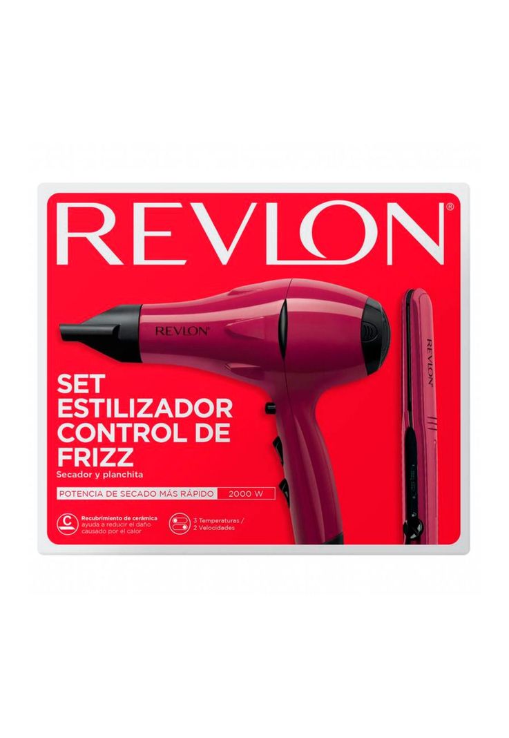 Combo Secador Y Alisador De Viaje Revlon / 2000W / 3 temperaturas-1