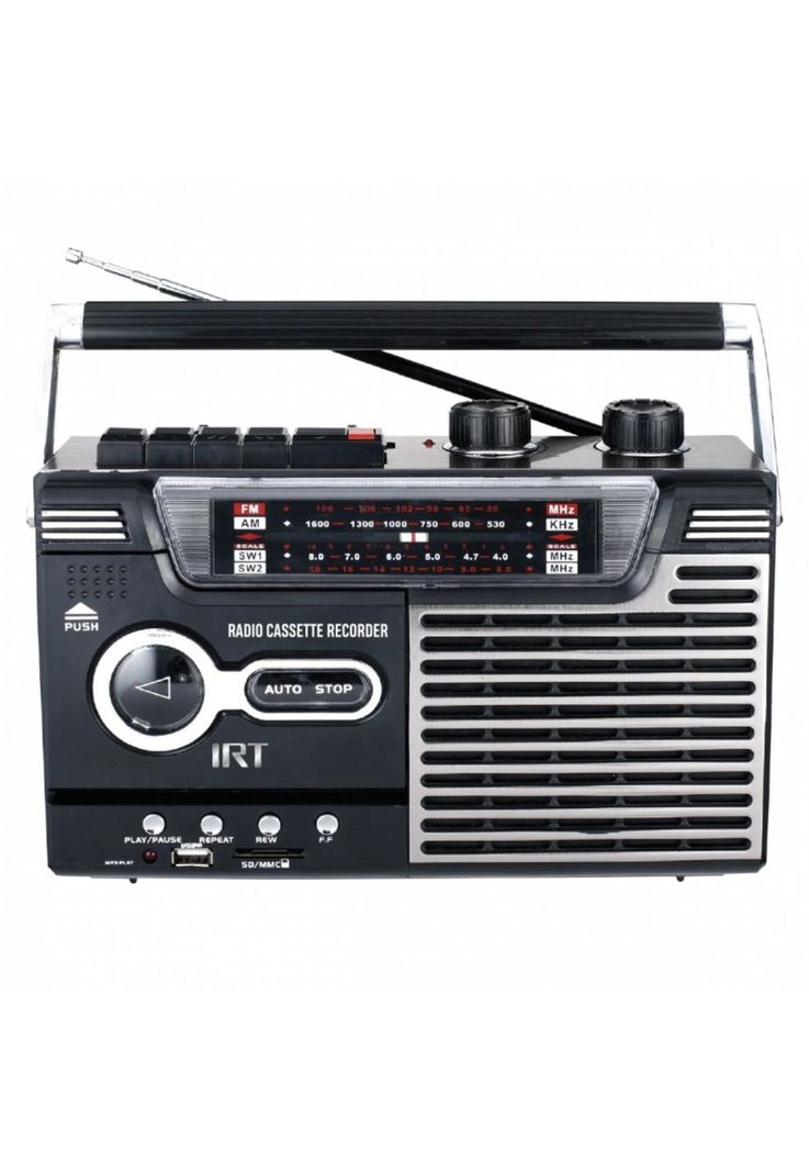 Radio Cassette Bluetooth Portátil Irt Usb Am Fm-0