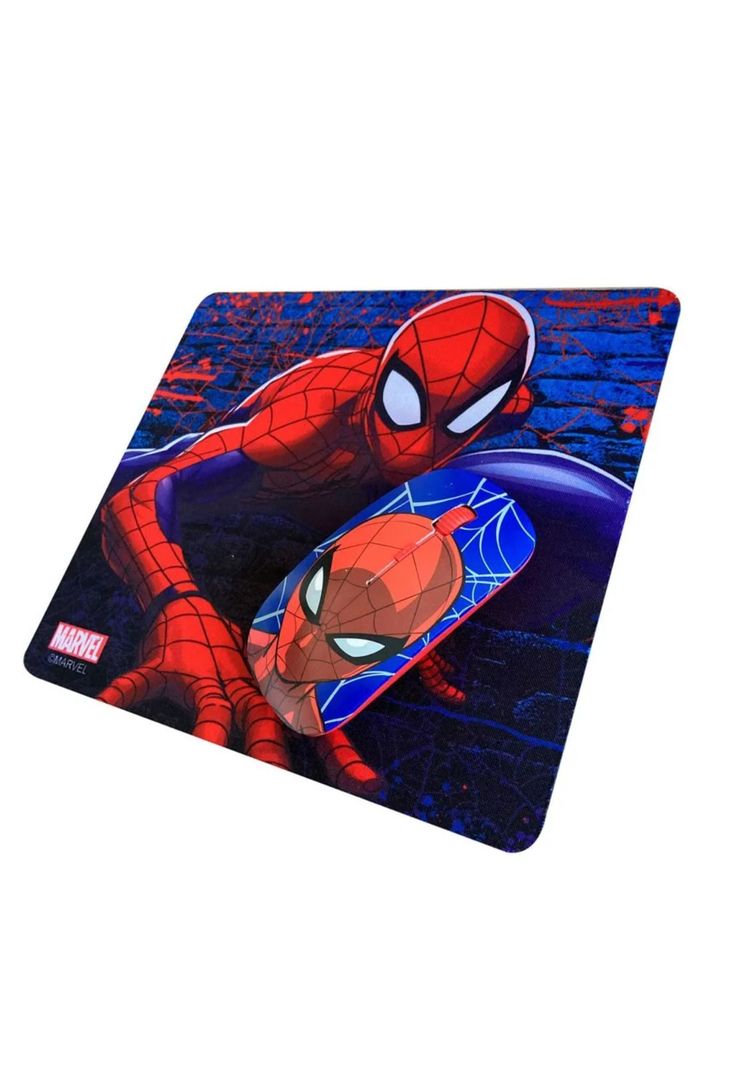 Kit Mouse Óptico Inalámbrico + Mousepad Marvel Spiderman-0