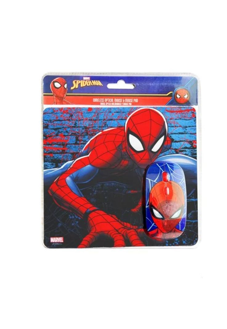 Kit Mouse Óptico Inalámbrico + Mousepad Marvel Spiderman-1