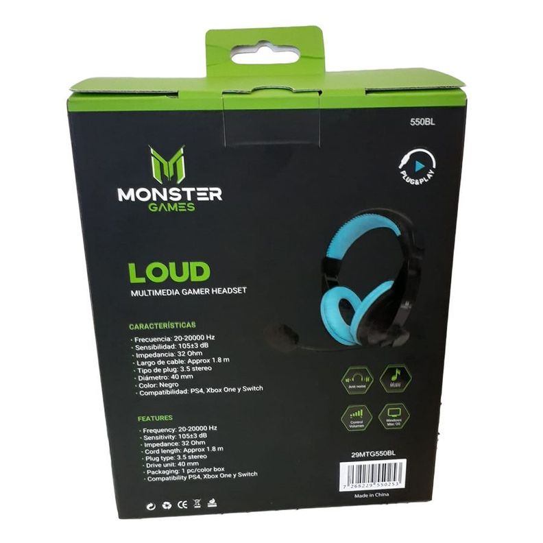Audifono Gamer Monster Para Ps4 / xbox One /  Switch / Plug 3.5mm-2